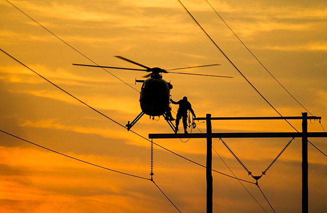 Wisconsin Transmission Line Construction Helicopters