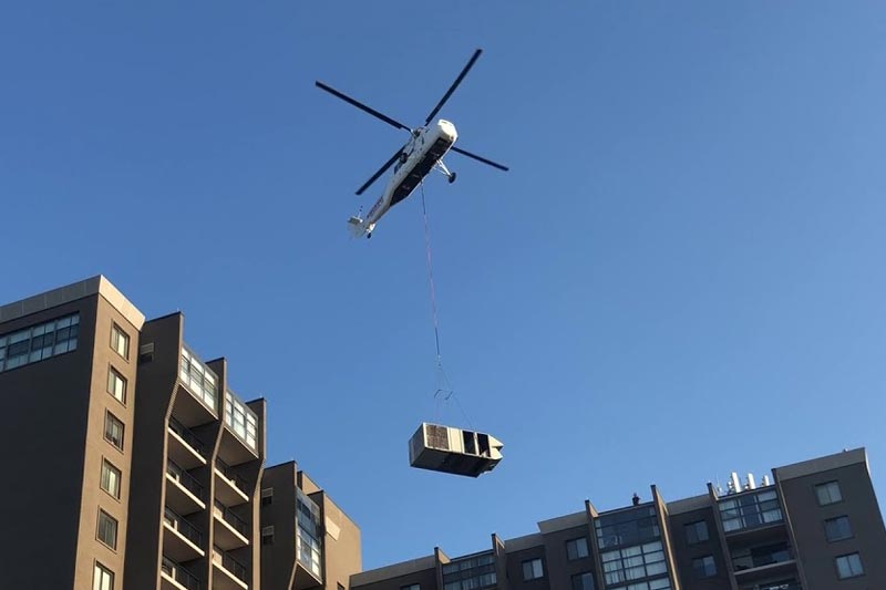 Helicopter HVAC Lift in Green Bay